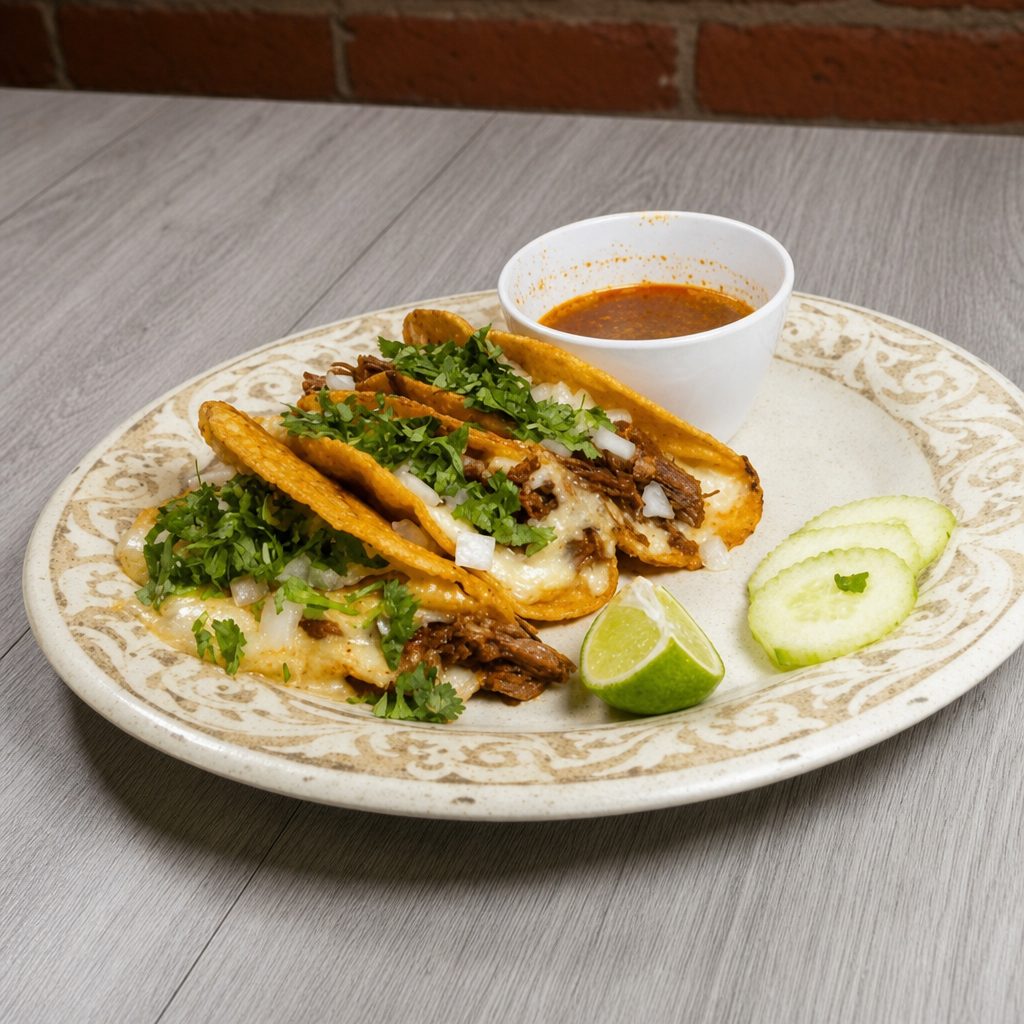 BEEF QUESABIRRIAS CON CONSOMÉ (3 PIEZAS).