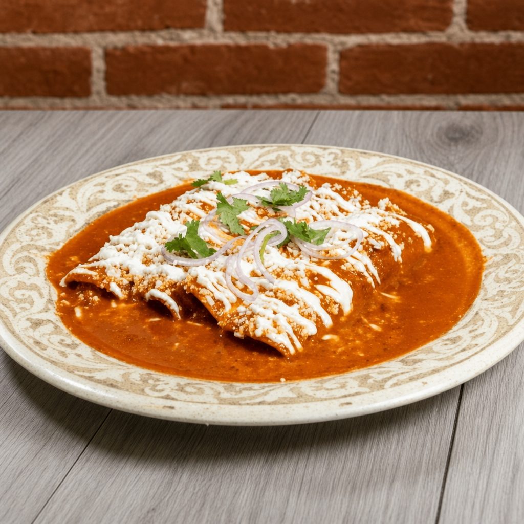 CHICKEN ENCHILADAS (GREEN,RED OR MOLE).